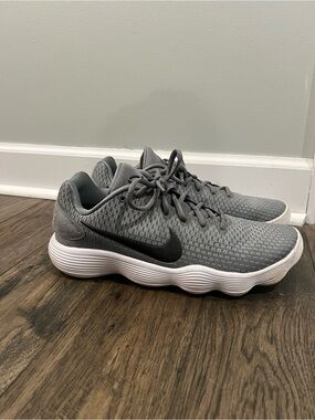 Nike Grey Knit Sneakers with Black Swoosh